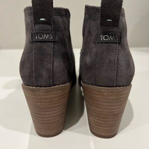 TOMS grey suede bootie.